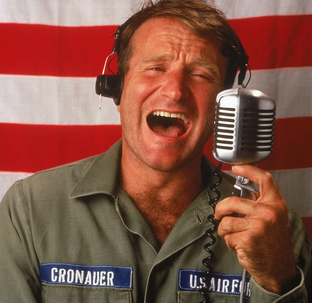Robin Williams in "Good Morning, Vietnam" (© Touchstone Pictures/Bonnie Schiffman)