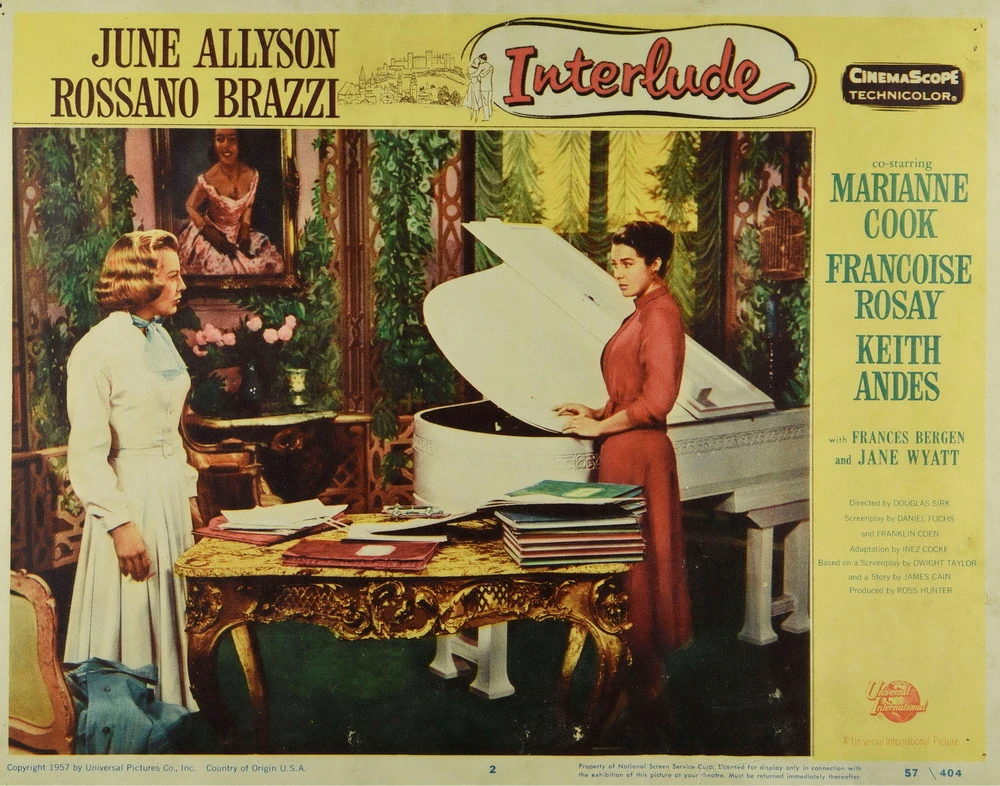 Aushangfoto zu "Interlude" mit June Allyson (l.) und Marianne Koch (r.) (imago/Prod.DB)